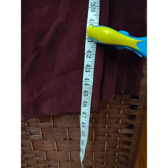 Laura Ashley Vintage Corduroy Midi Dress Sz 8 Modest Burgundy Purple Puff Sleeve - Picture 15 of 16